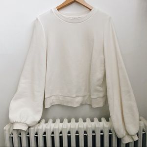 Puff Sleeve Crewneck Pullover